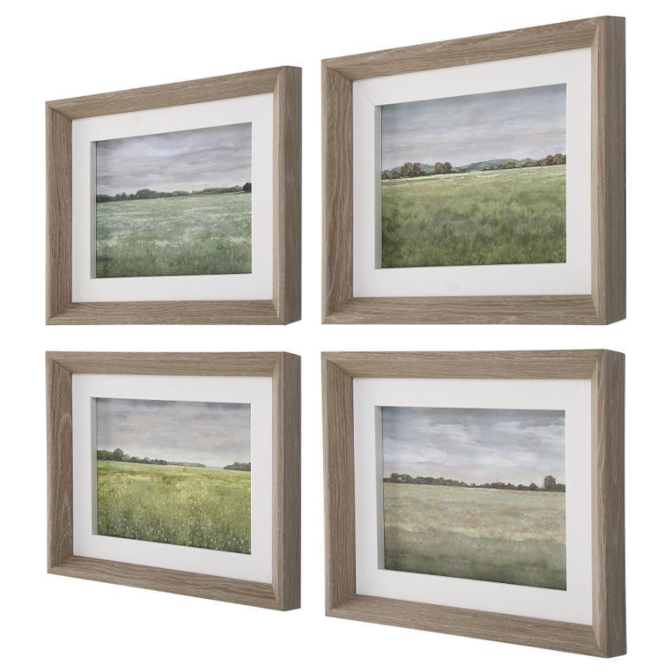 Quiet Meadows Framed Prints - Set of 4 by Uttermost