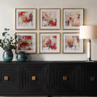 Fresh Start Red Abstract Prints - Set of 6 by Uttermost