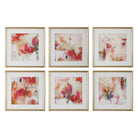 Fresh Start Red Abstract Prints - Set of 6 by Uttermost