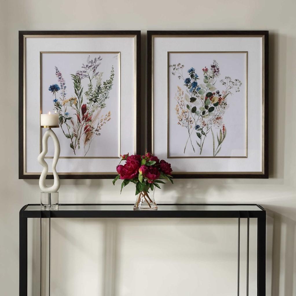 Delicate Flowers Framed Prints - Set of 2 by Uttermost