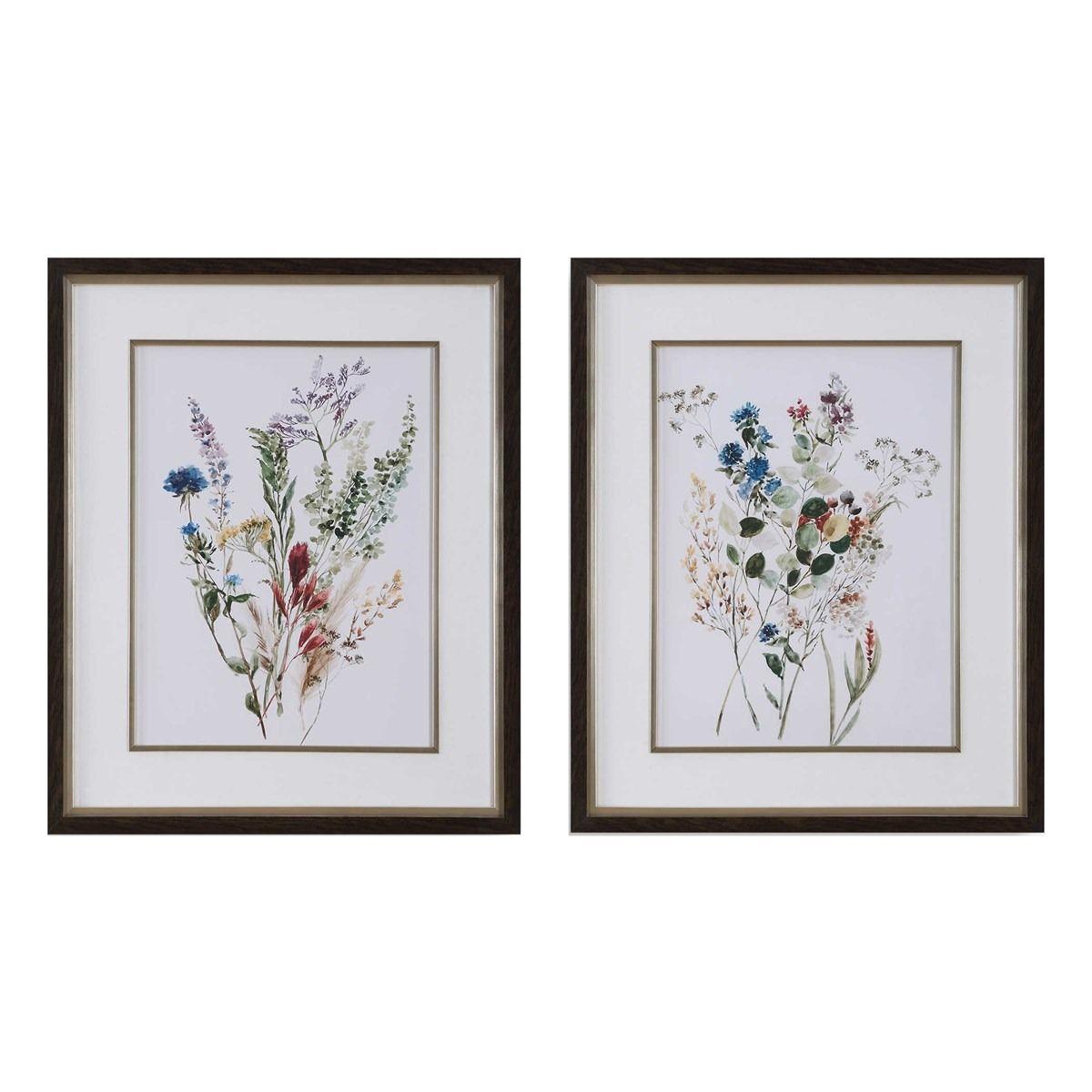 Delicate Flowers Framed Prints - Set of 2 by Uttermost