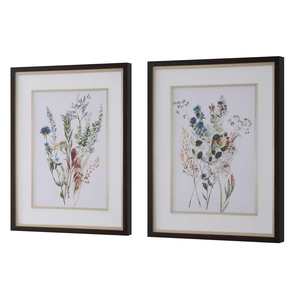 Delicate Flowers Framed Prints - Set of 2 by Uttermost