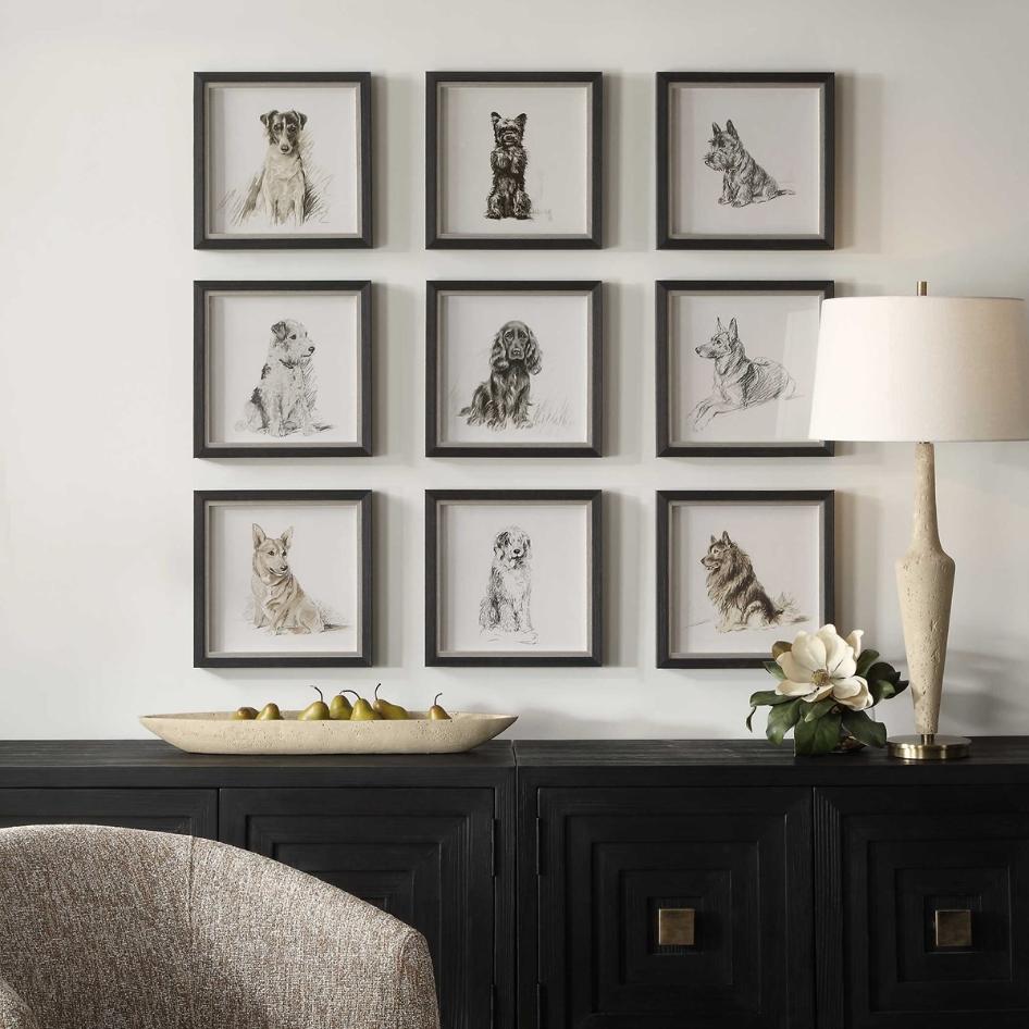 Loyal Companion Framed Dog Prints - Set of 9 by Uttermost