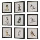 Loyal Companion Framed Dog Prints - Set of 9 by Uttermost