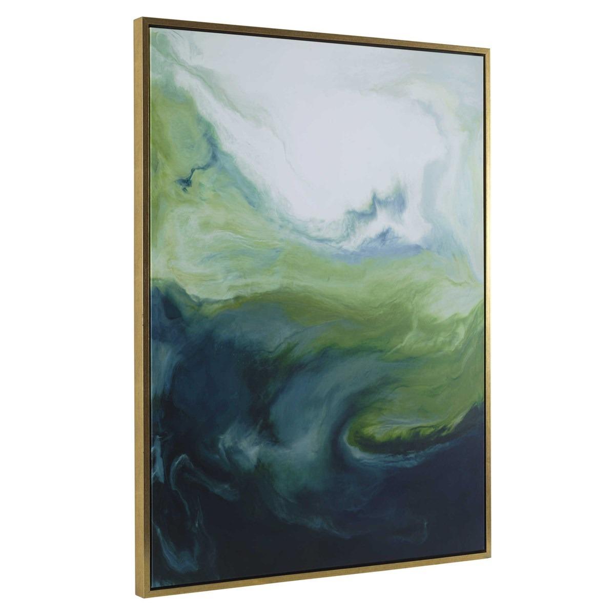 Serene Green Framed Abstract Art by Uttermost