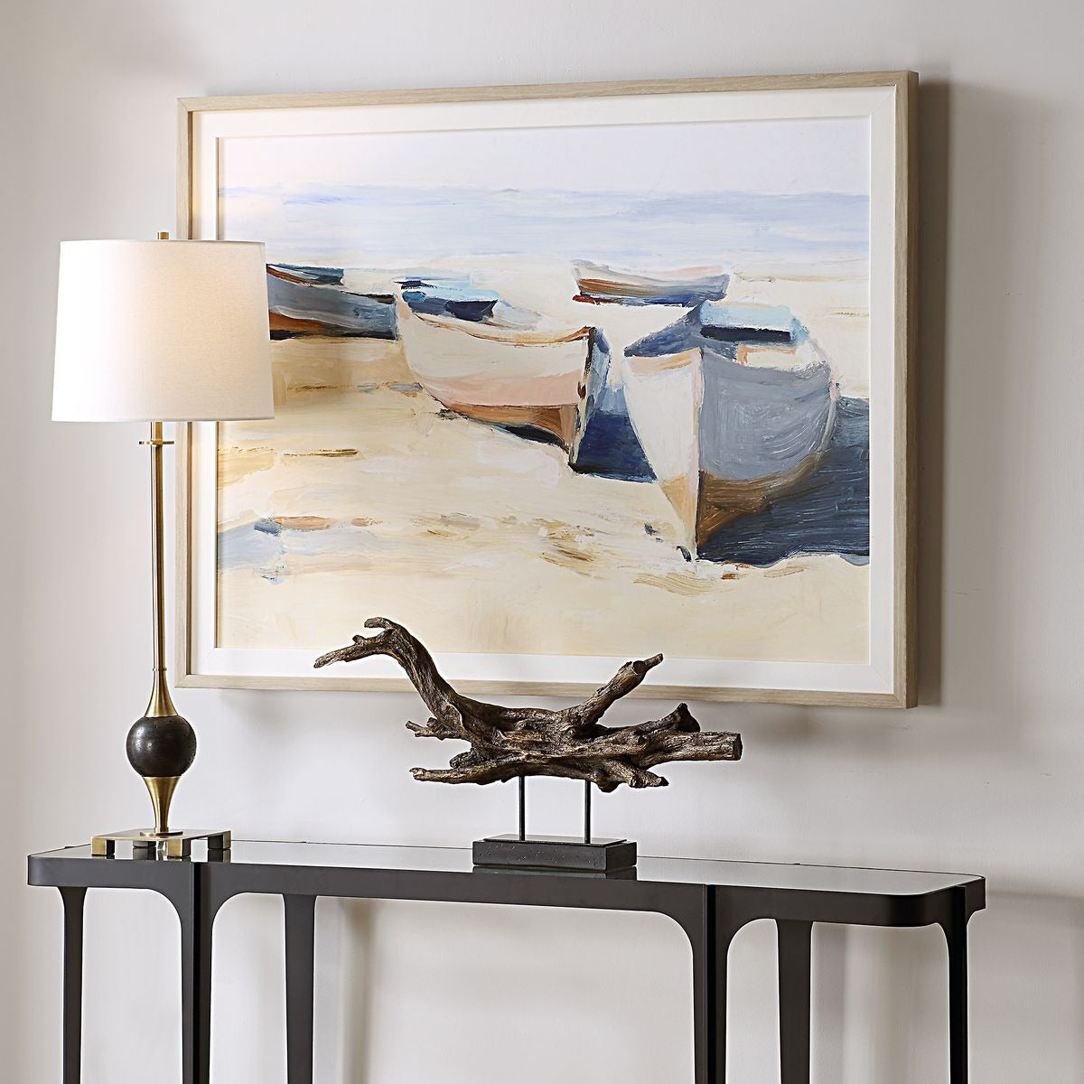 Beached Boats Framed Print by Uttermost