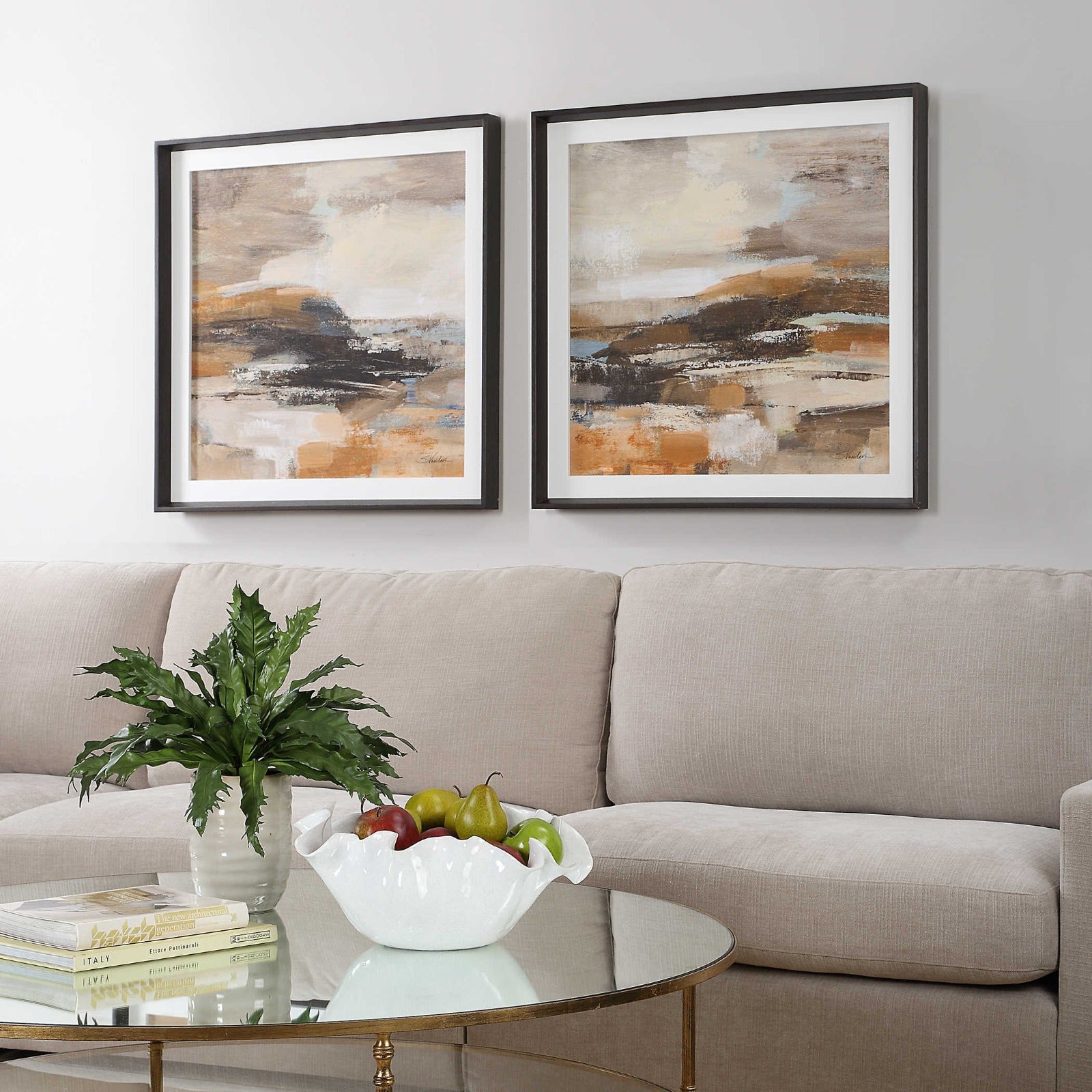Cinnamon Shore Framed Prints Set of 2 by Uttermost