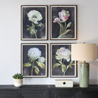 Florals On Black Framed Prints - Set of 4 by Uttermost