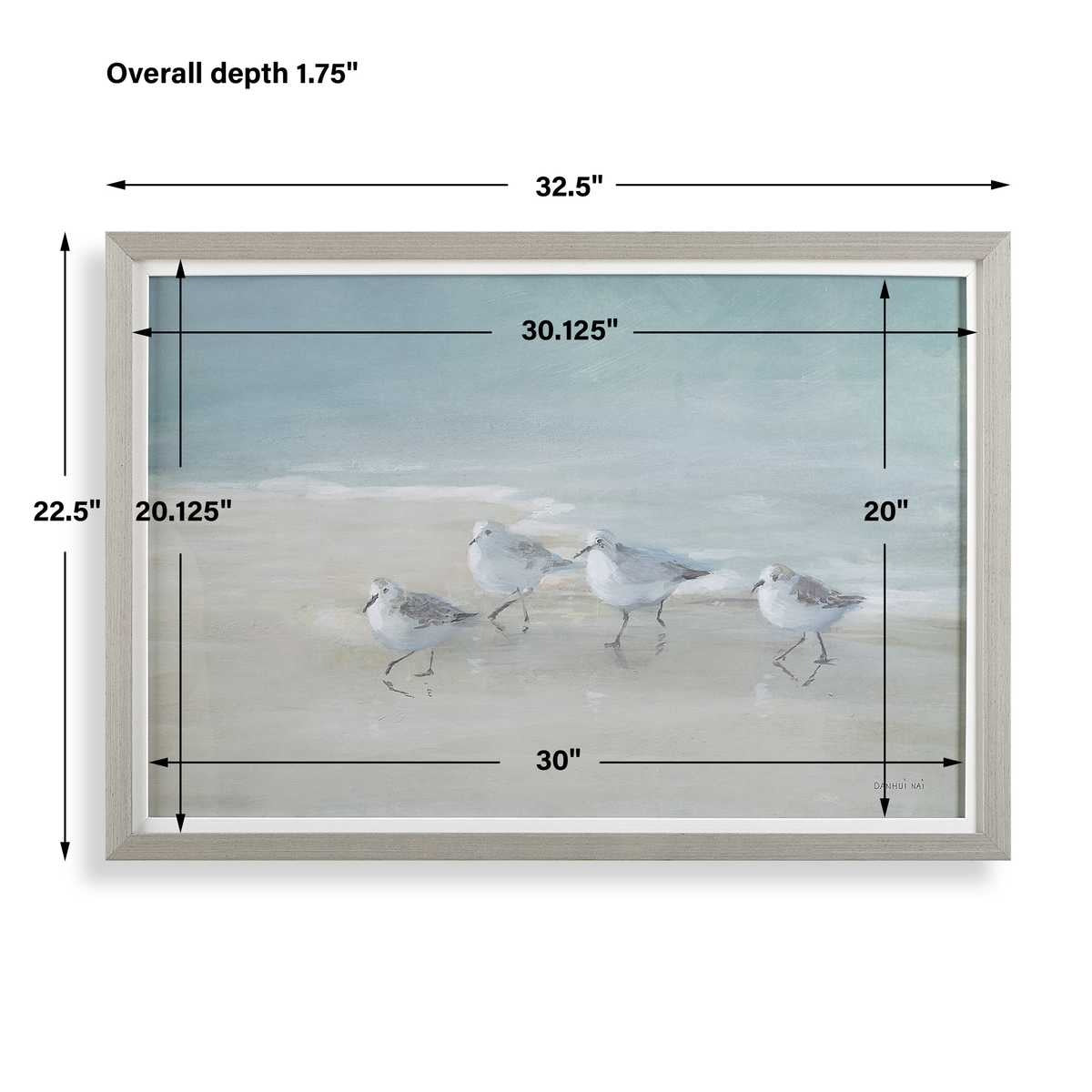 Tranquil Shorebirds On The Sand Framed Print by Uttermost