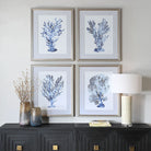 Shibori Coral Framed Prints - Set of 4 by Uttermost