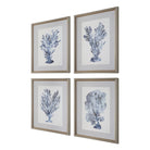 Shibori Coral Framed Prints - Set of 4 by Uttermost