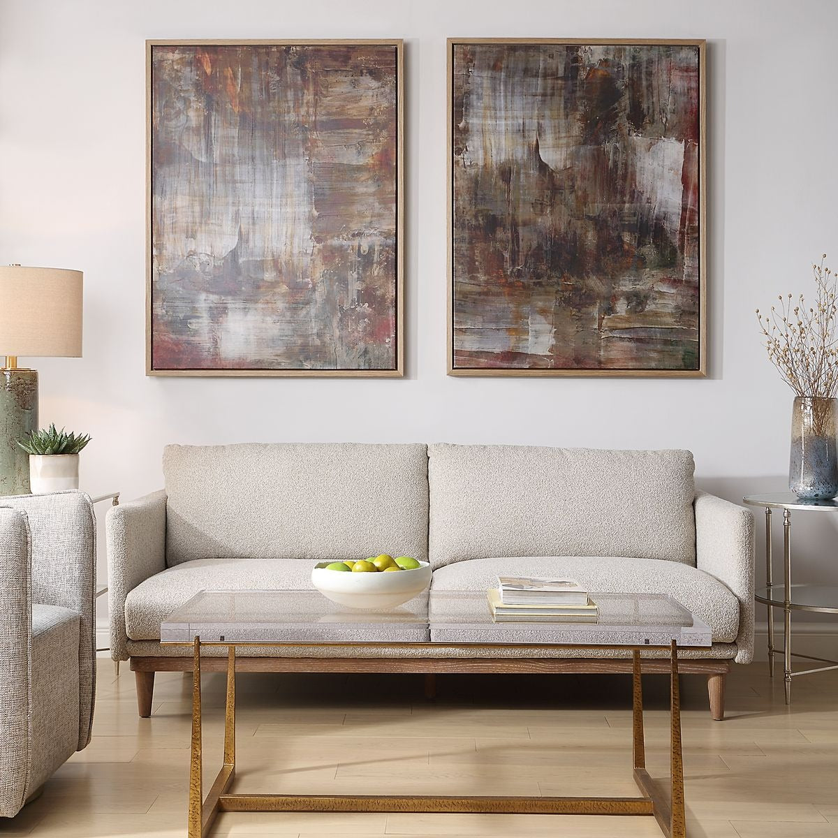 Molten Patina Framed Canvases - Set of 2 by Uttermost
