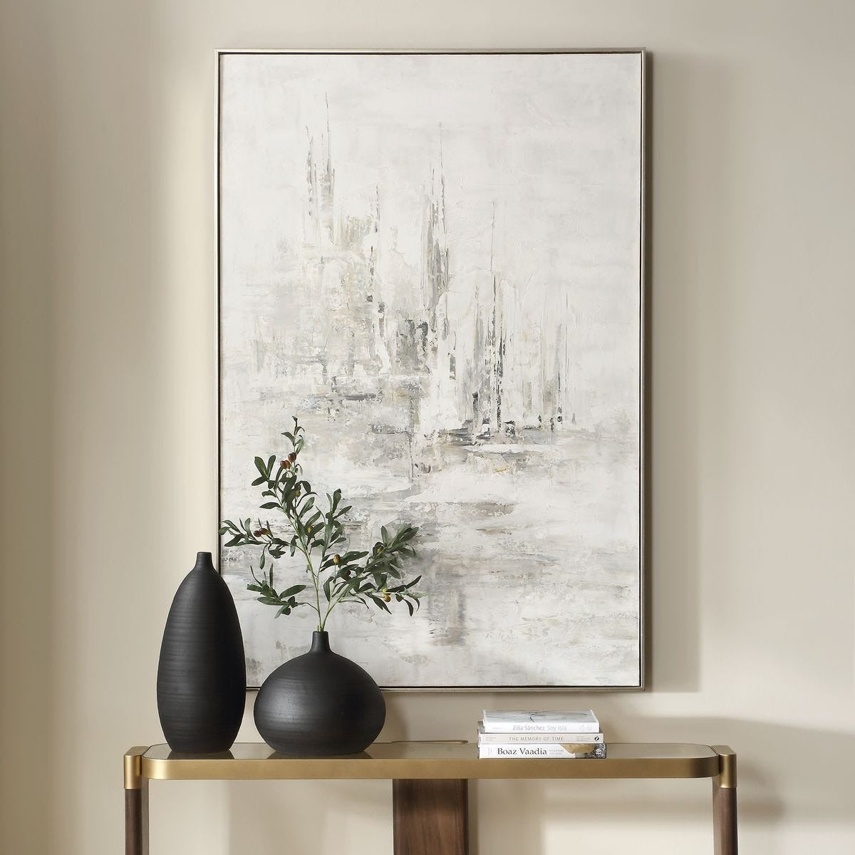 Hours In Silence Abstract Framed Canvas by Uttermost