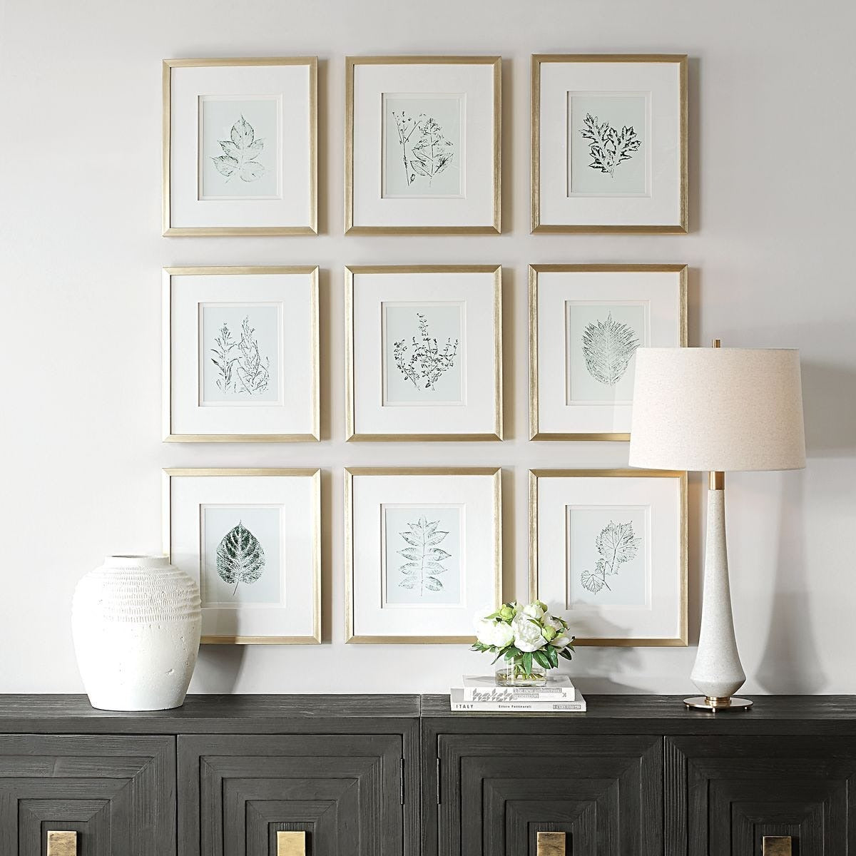 Nature's Script Framed Botanical Prints Set of 9 by Uttermost
