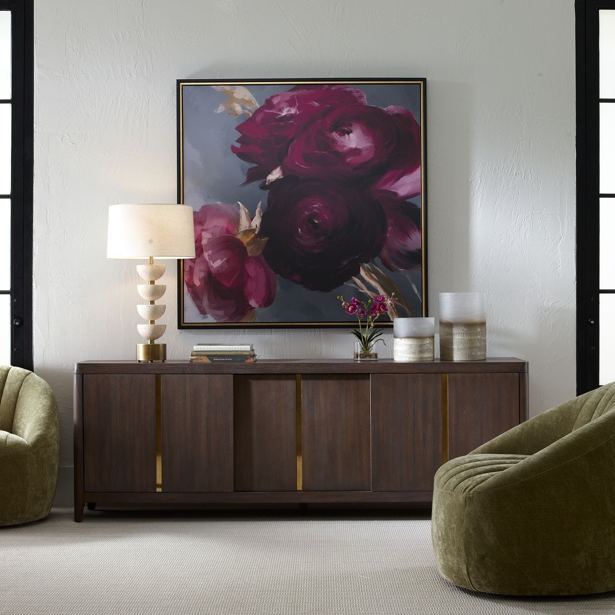 Plum Ranculus Framed Floral Art by Uttermost
