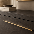 Sorrento Brown Oak Wood & Gold Sideboard by Berkeley Designs
