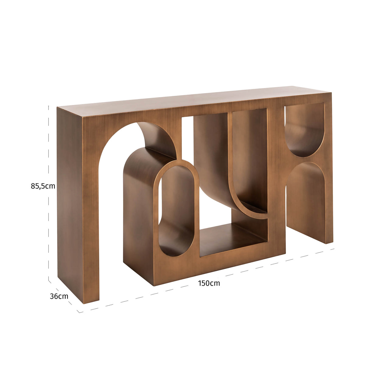 Alexander Jones Lugano Brushed Gold Console Table by Richmond Interiors
