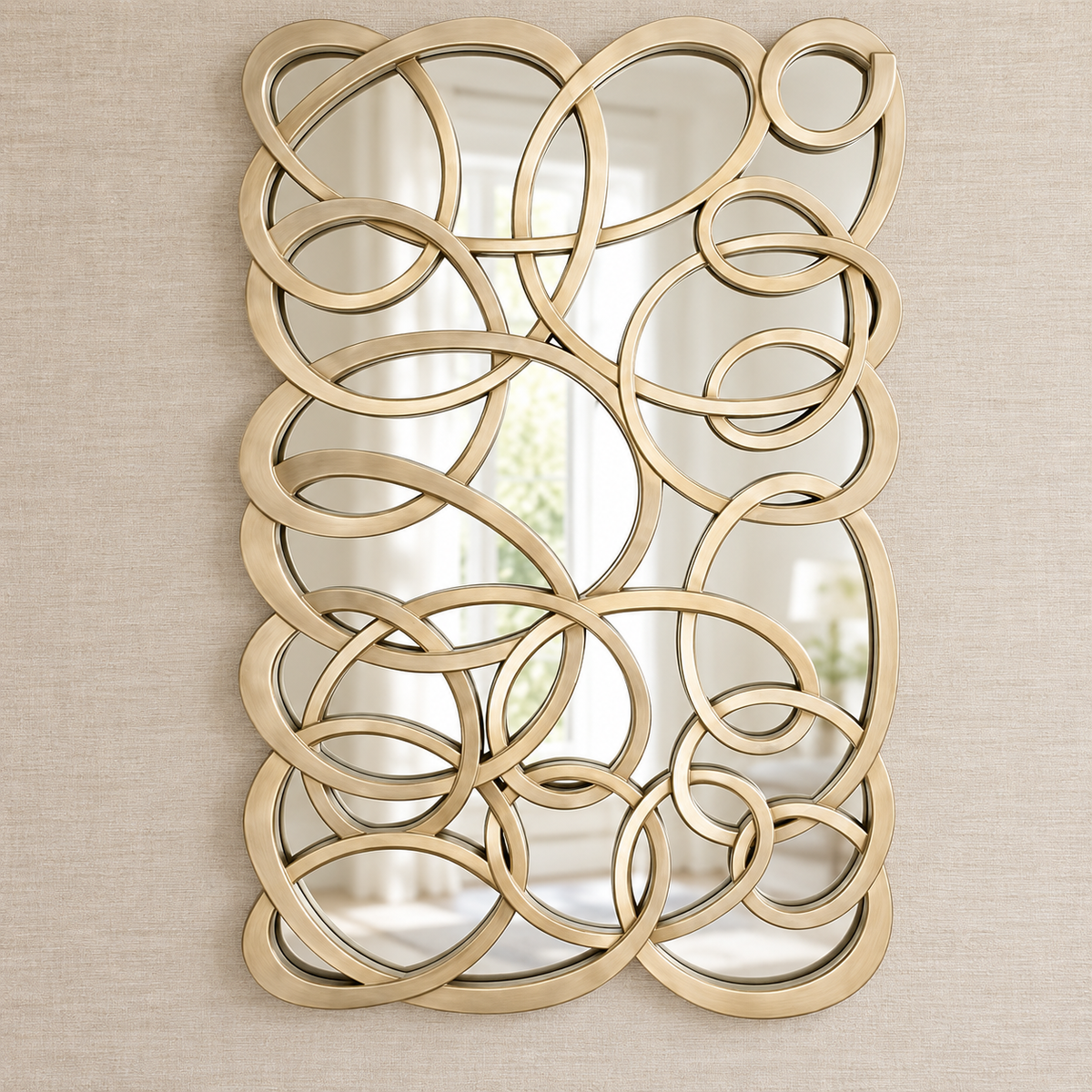 Swirl Silver Front Wall Mirror RV Astley