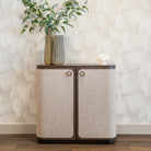 Willox Brown Oak & Beige Linen 2-doors Sideboard by Richmond Interiors