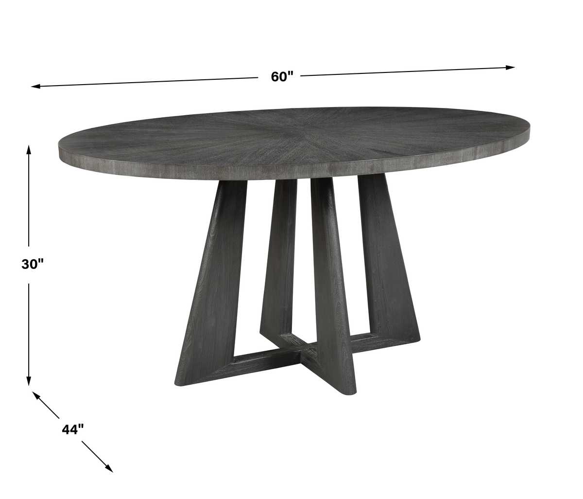 Pulsar Oval Dining Table in Grey Walnut by Uttermost