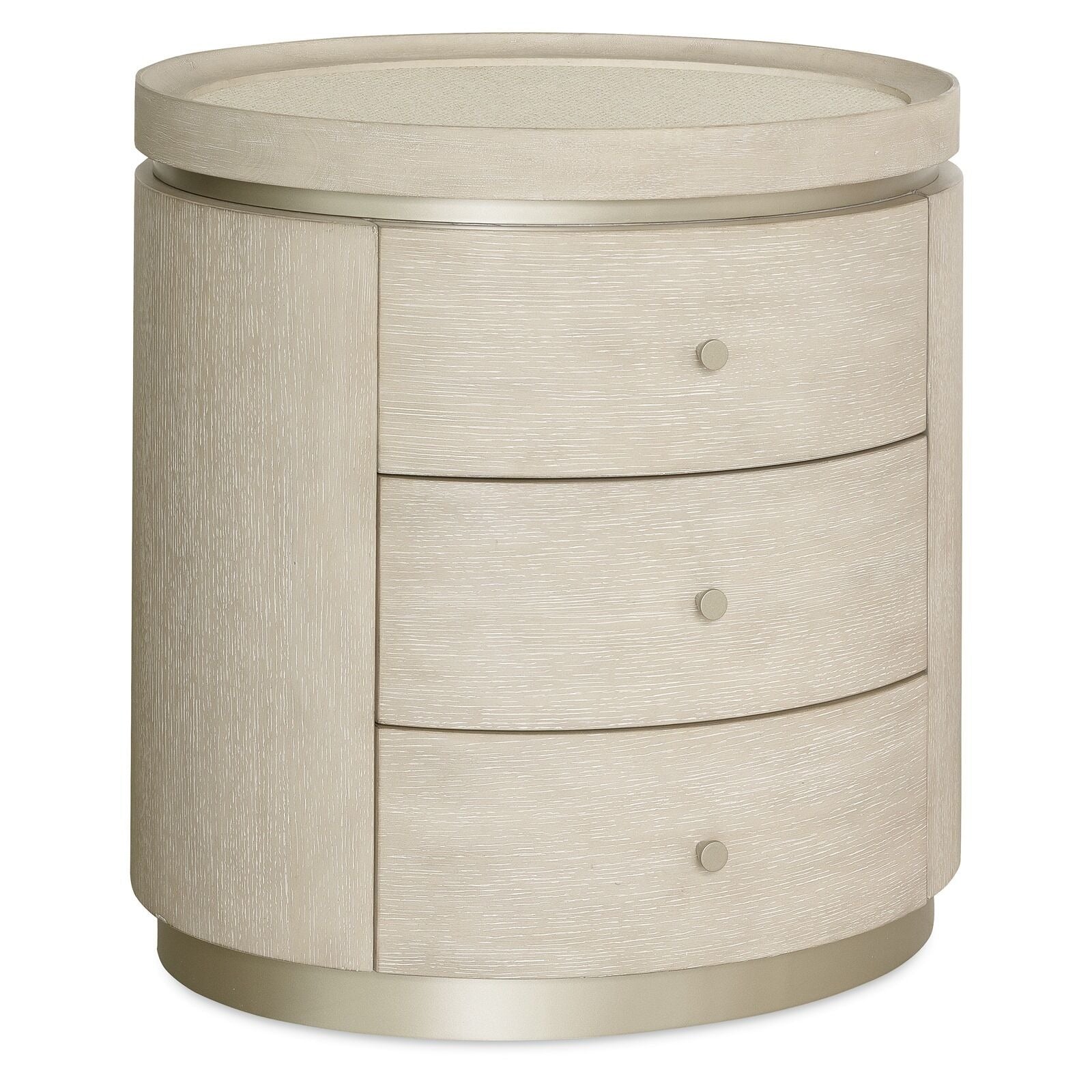 Coastal Breeze 3 Drawer Oval Bedside Table by Hooker