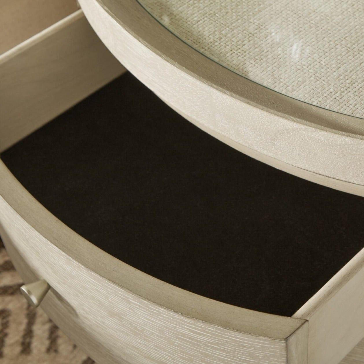 Coastal Breeze 3 Drawer Oval Bedside Table by Hooker