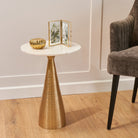 Orne Gold & White Marble Side Table by RV Astley