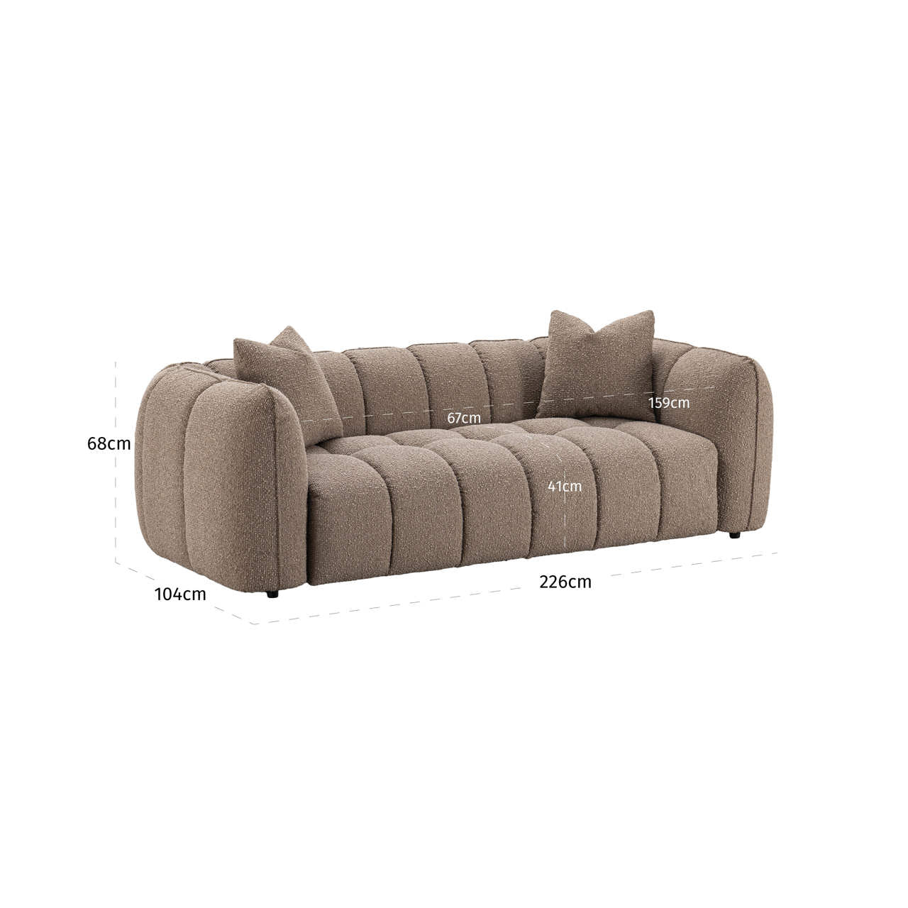 Hogan Mocca Chunky 3-Seater Sofa by Richmond Interiors
