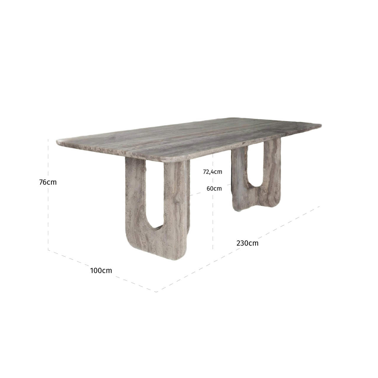 Westin Grey Travertine Dining Table - 230cm by Richmond Interiors