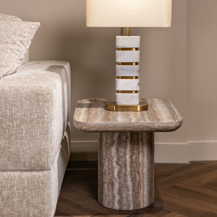 Dulce Denizly Grey Marble Side Table by Richmond Interiors