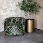 Hannah Moss Green Labyrinth Fabric Lounge Chair by Richmond Interiors