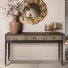 Bloomville Brass & Faux Shagreen Console Table by Richmond Interiors