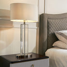 Lisle Tall Clear Crystal & Metal Table Lamp by RV Astley
