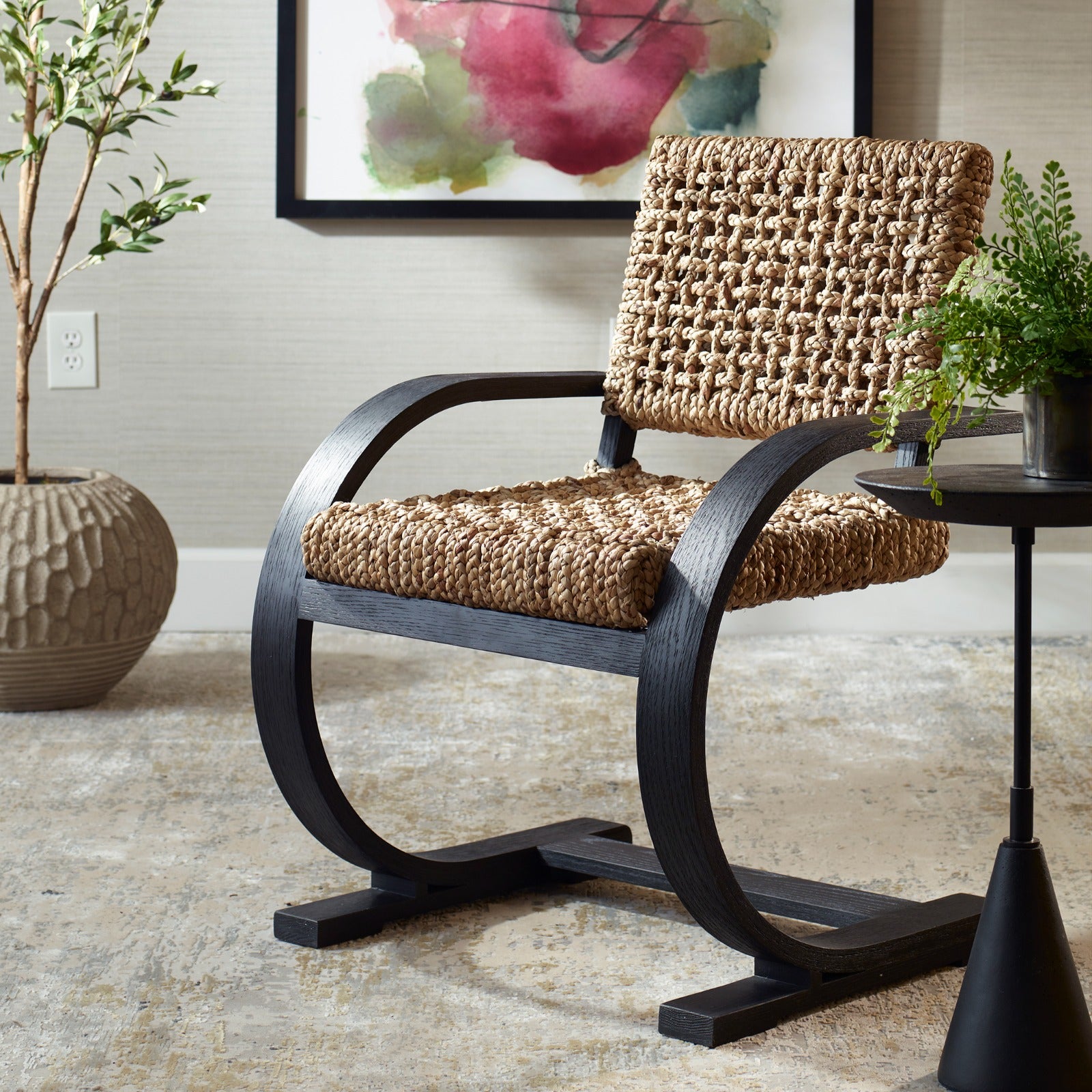 Rehema Dining Chair in Black by Uttermost