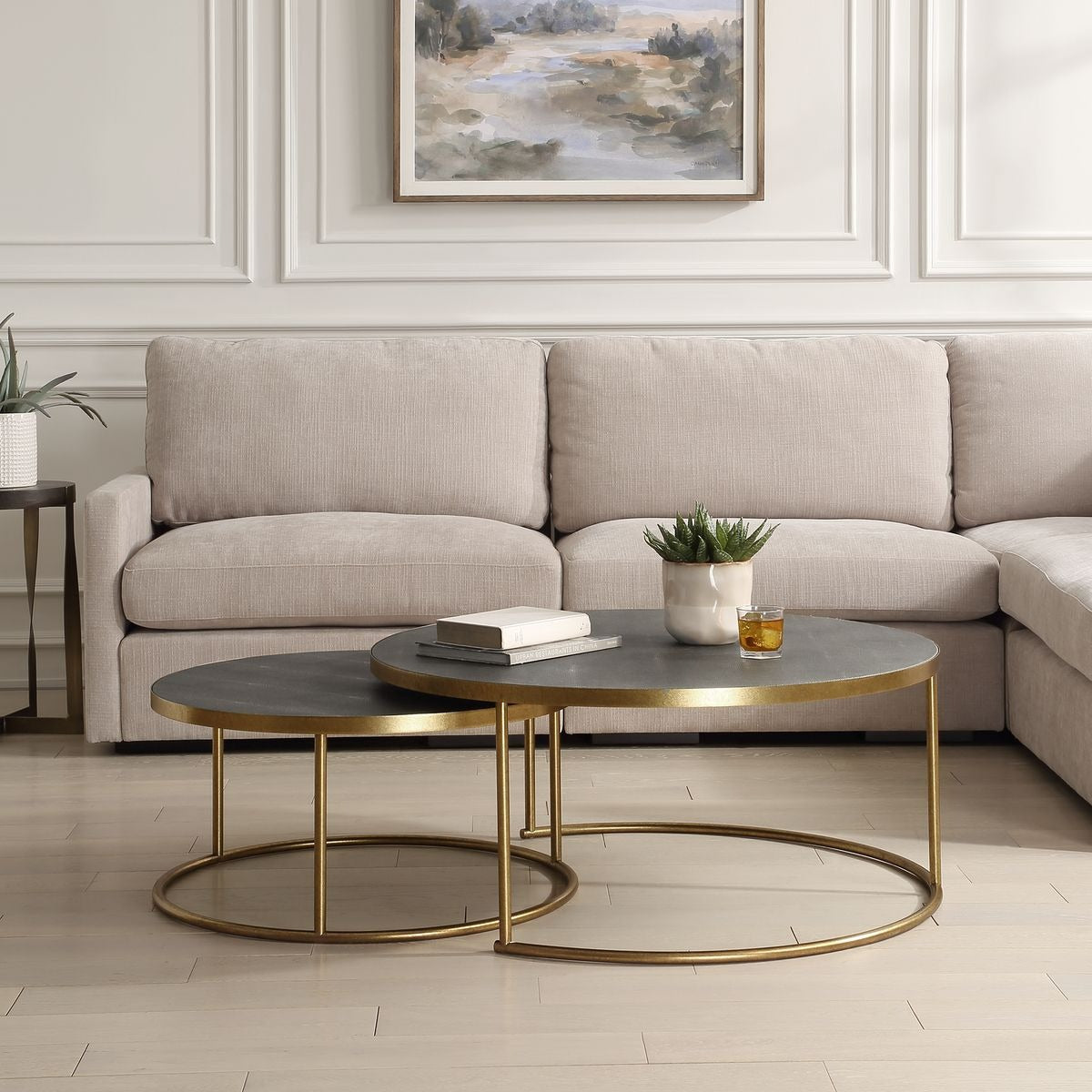 Aragon Nesting Coffee Tables in Grey Set of 2 by Uttermost