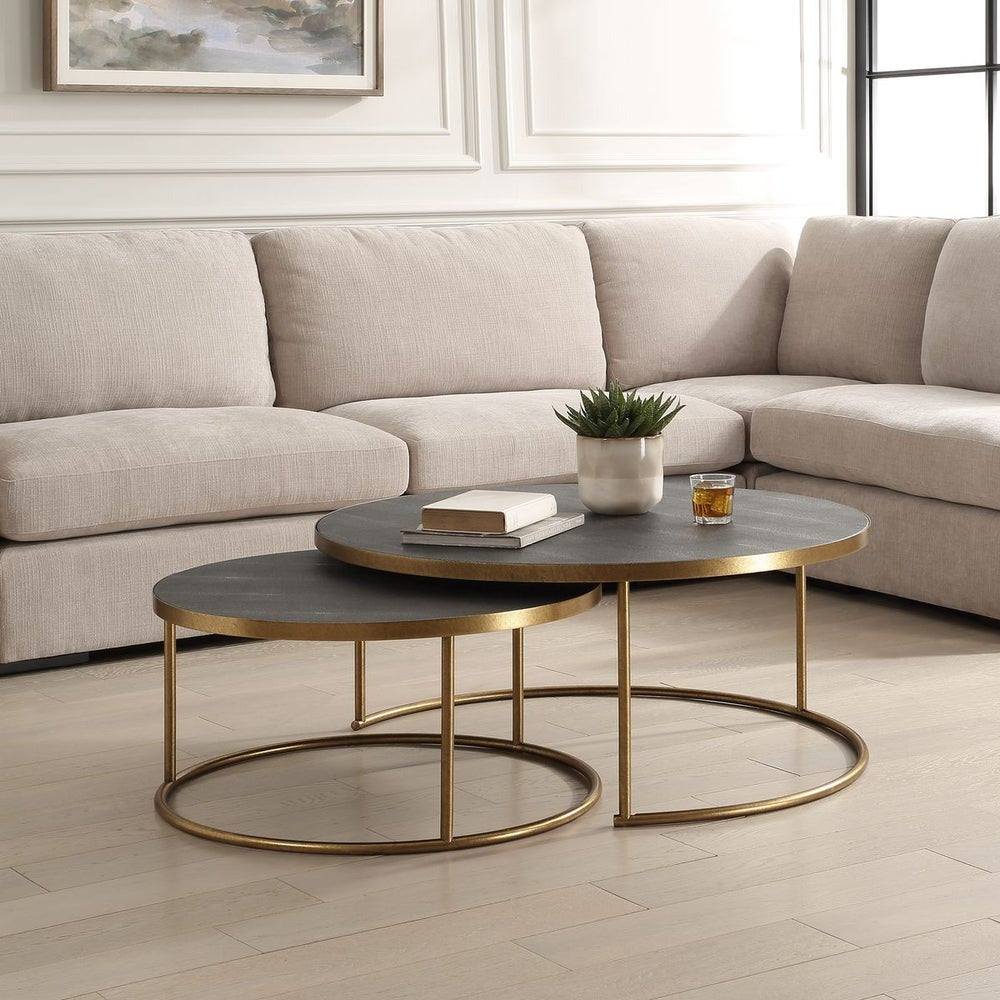 Aragon Nesting Coffee Tables in Grey Set of 2 by Uttermost