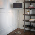 Danby Nickel & Gunmetal Fabric Shade Floor Lamp by RV Astley