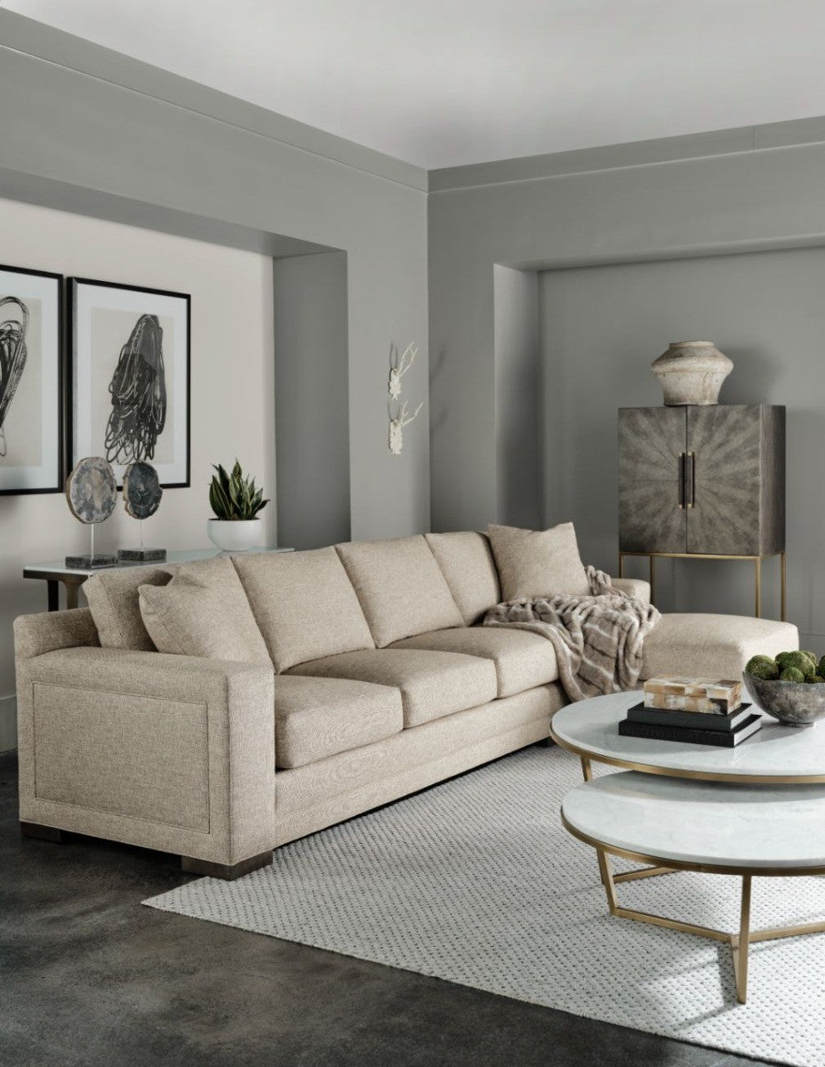 Small Round Coffee Table Fisher in Marble & Nickel by Theodore Alexander