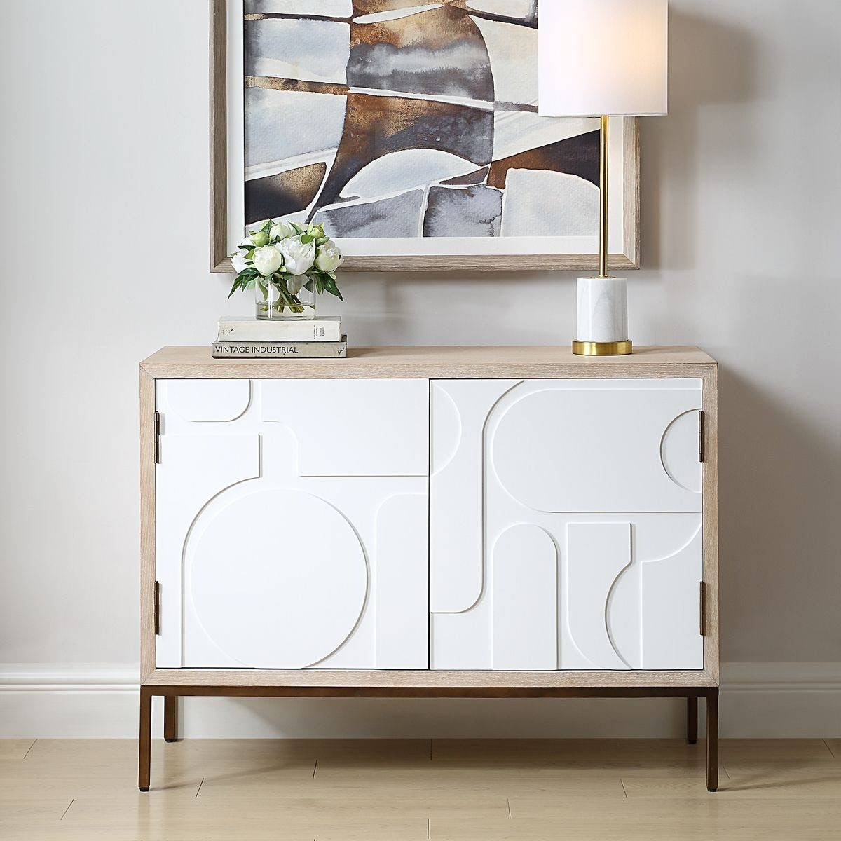 Weimar 2 Door White Cabinet by Uttermost
