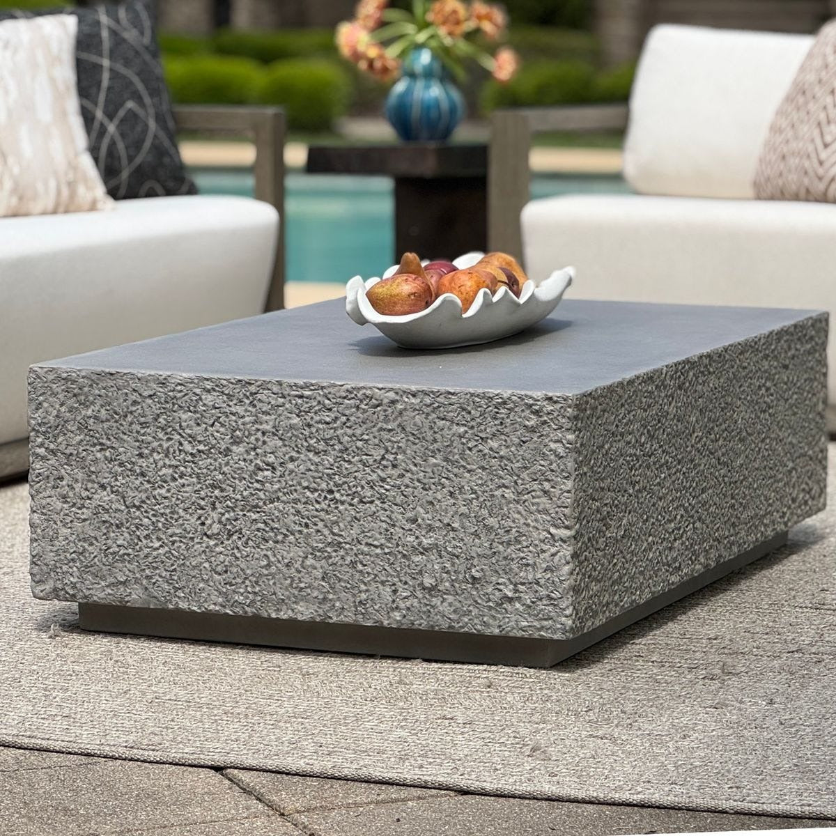 Hesston Outdoor Concrete Coffee Table by Uttermost
