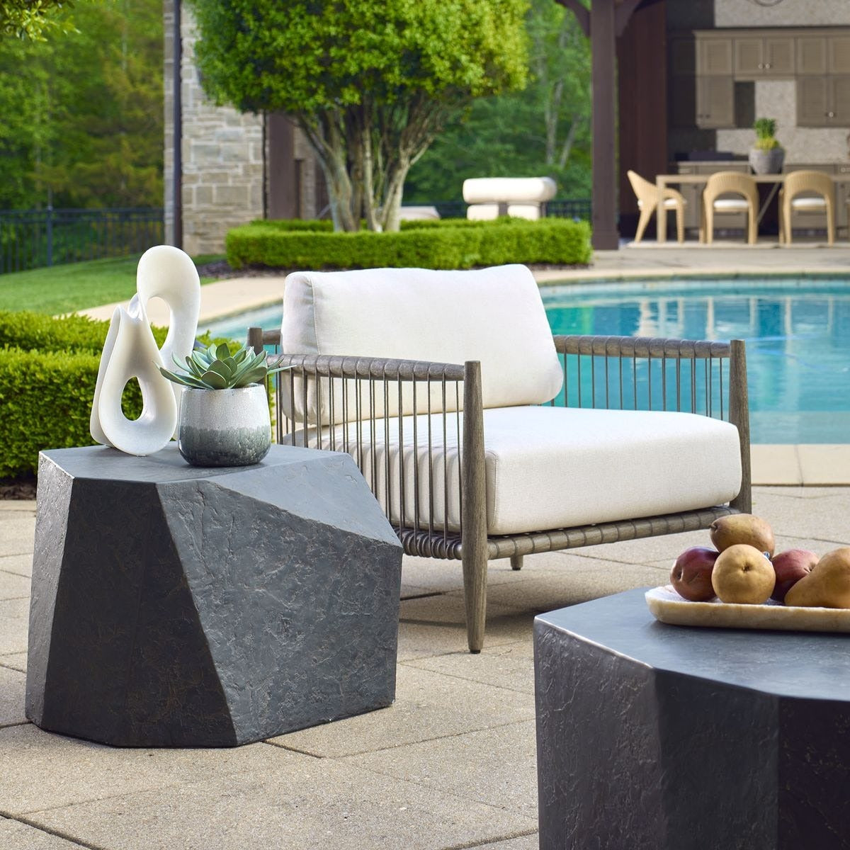 Parra Indoor/Outdoor Side Table in Slate by Uttermost