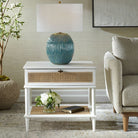 Coast White Rattan Side Table by Uttermost