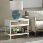 Coast White Rattan Side Table by Uttermost
