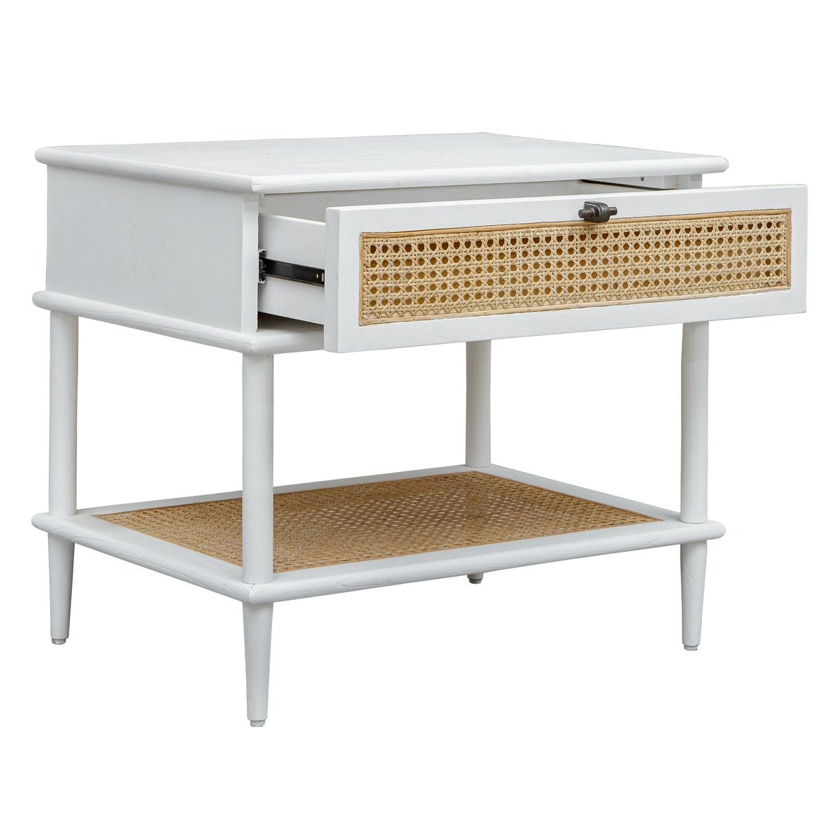 Coast White Rattan Side Table by Uttermost