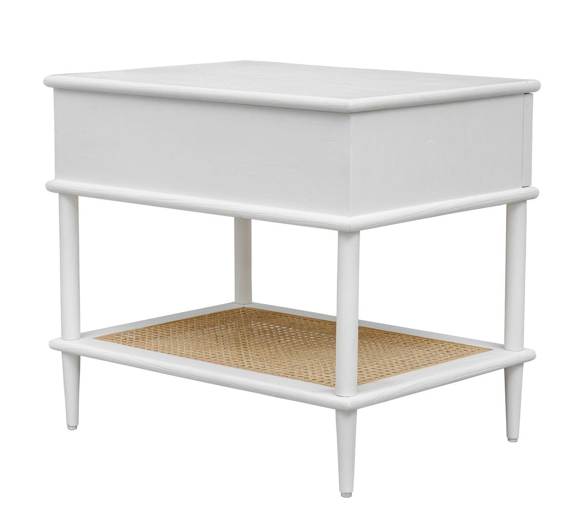 Coast White Rattan Side Table by Uttermost
