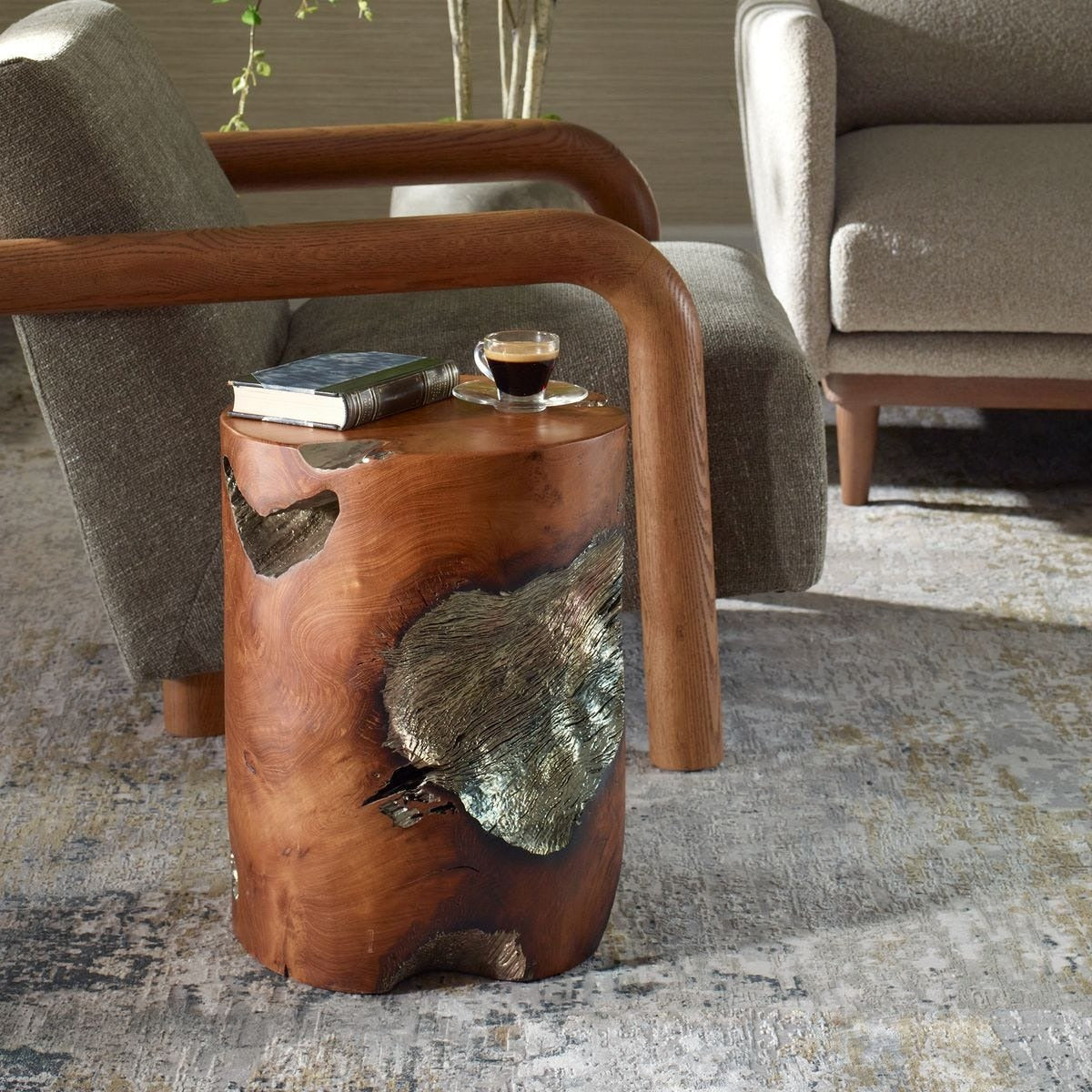 Rafe Wooden Accent Stool by Uttermost
