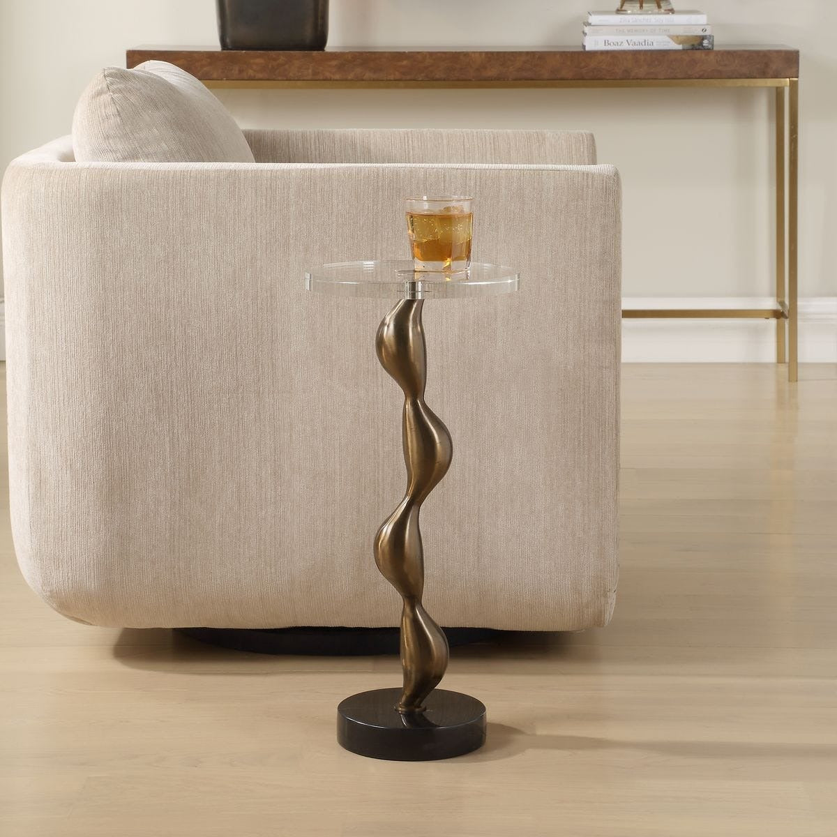 Remolino Bronze Drink Table by Uttermost