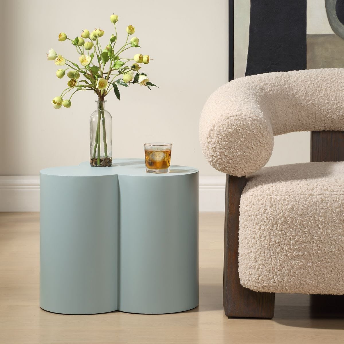 Beven Outdoor Light Blue Accent Table by Uttermost
