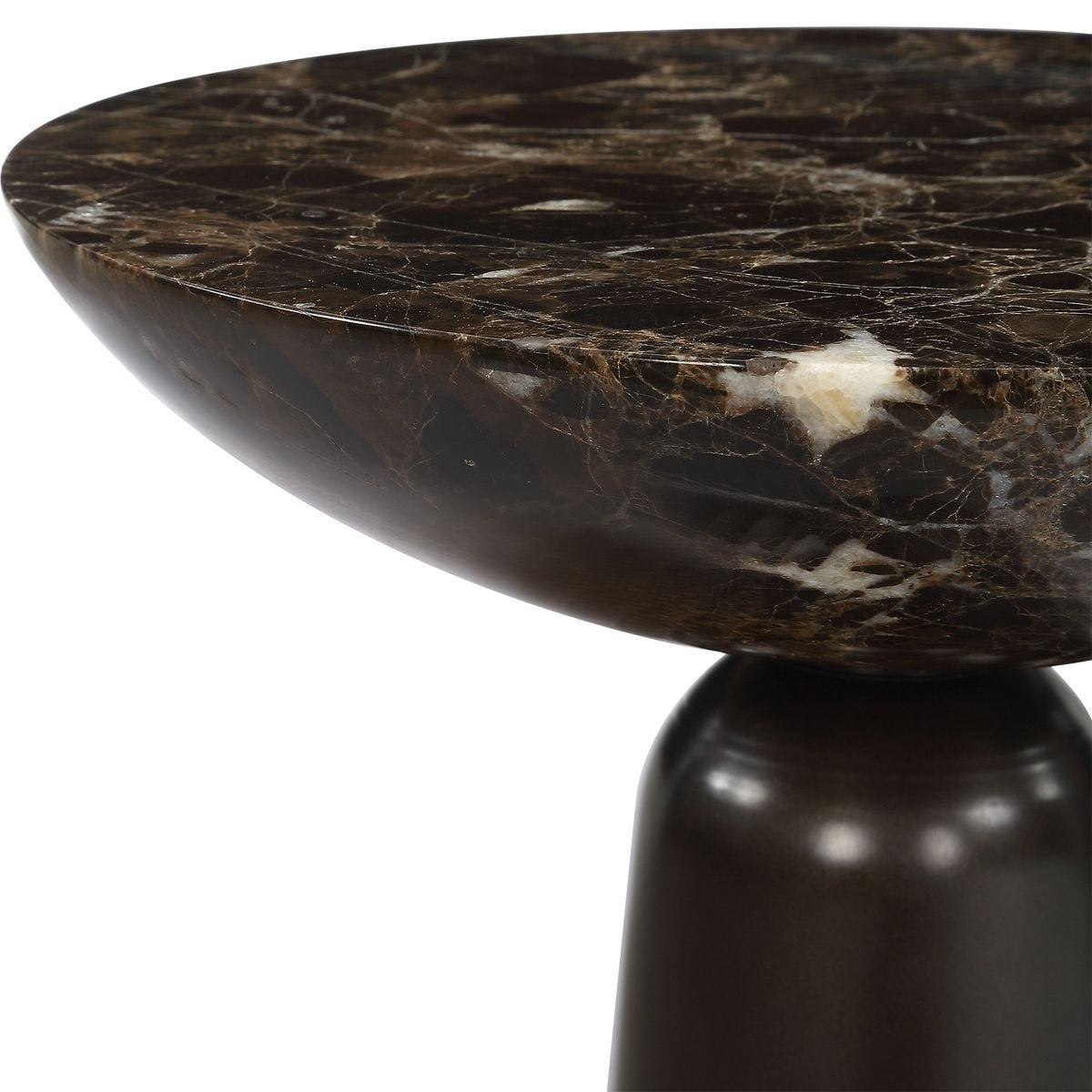 Hastings Accent Table in Brown Marble by Uttermost