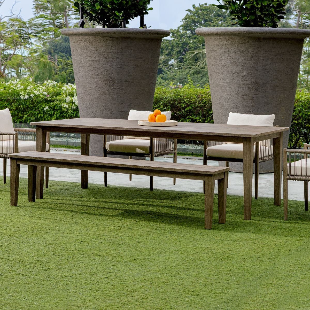 Forsyth Indoor-Outdoor Dining Table in Dark Grey by Uttermost